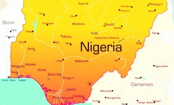 map showing states in Nigeria