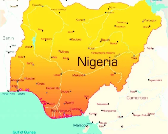 map showing states in Nigeria