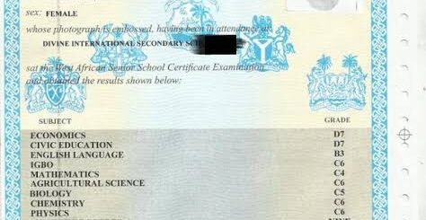 waec certificate