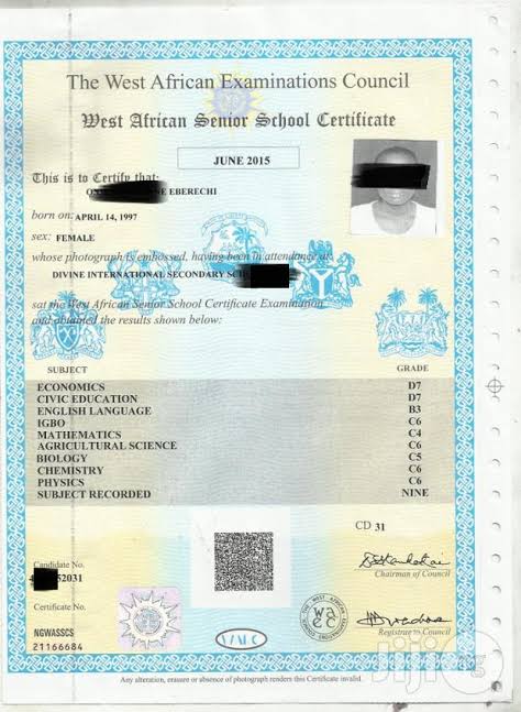 waec certificate